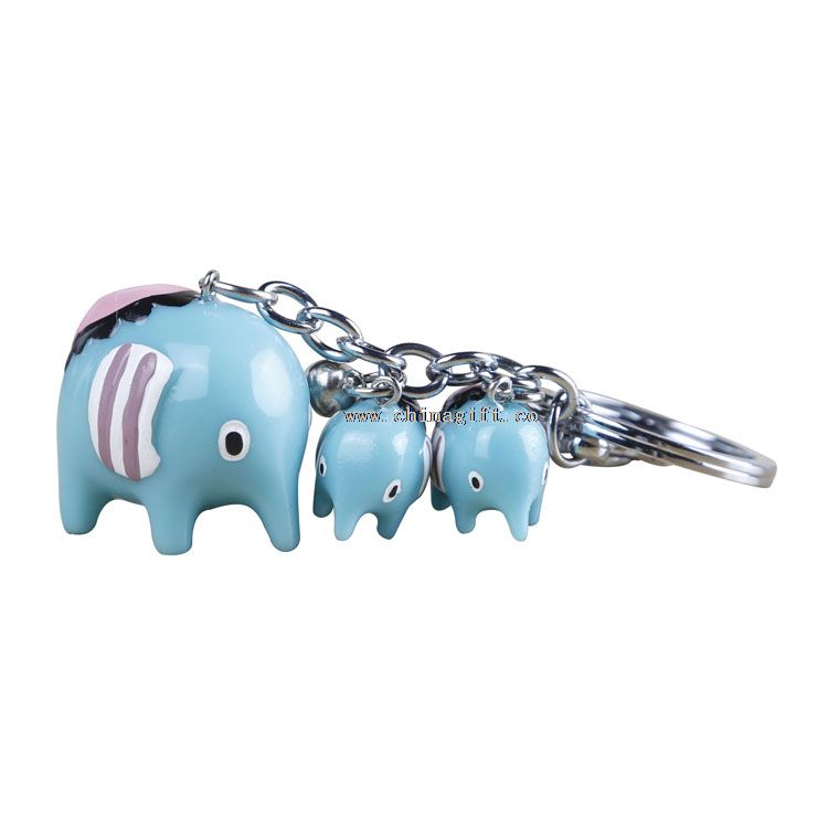 New wholesale popular elephant keychain custom key ring 3d keychain