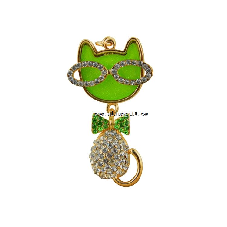 Nice cute wholesale key chain zinc alloy keychain rhinestone keychain