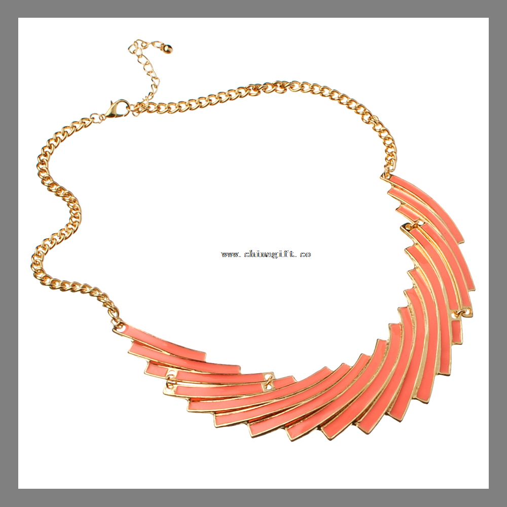 Orange expoy necklace geometry pendant