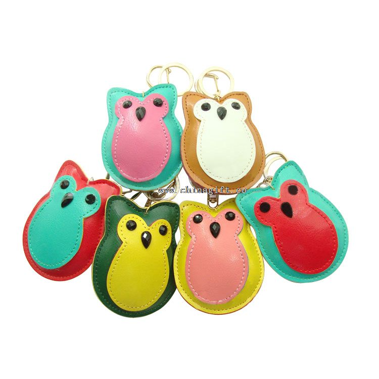 OWL shape Women Keychain for dubai leather cute keychains for car keys