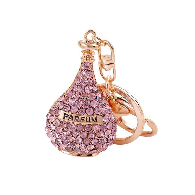 Perfume bottle shape keychain 3d keychain crystal keychain