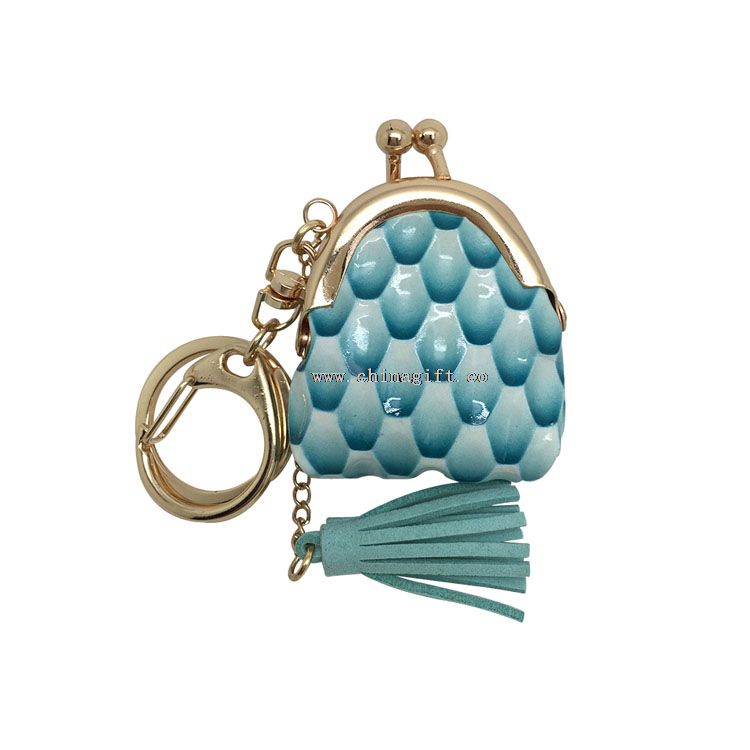 Tas yang tergantung di gantungan kunci perhiasan keychain kulit gantungan kunci untuk beberapa kunci