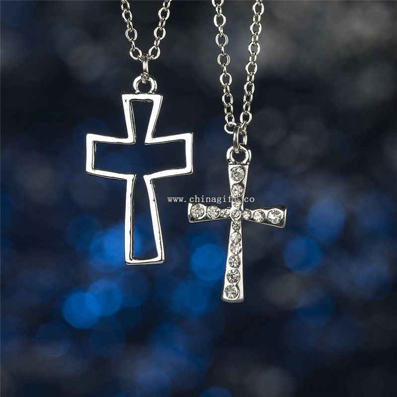 Silver Cross Pendant necklace,Cross Infinity Pendant Chain Party Necklace