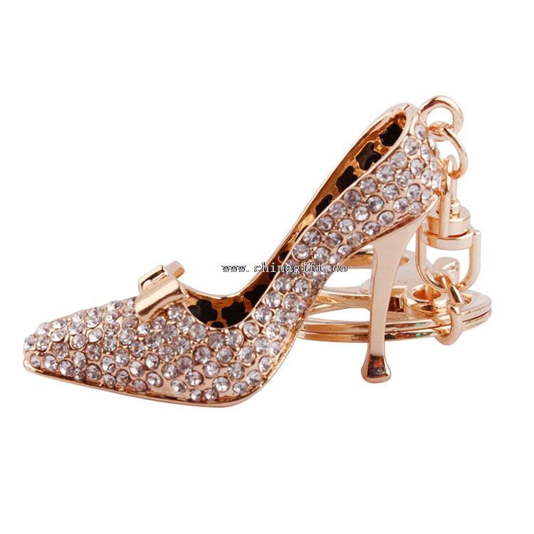 Trendy sıcak satış öğeleri yüksek topuk ayakkabı Anahtarlık bling elmas taklidi Anahtarlık