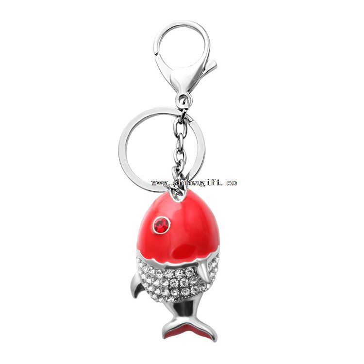 Einzigartige Phantasie billig Keyring Großhandel Hai benutzerdefinierte Schlüsselanhänger Strass keychain