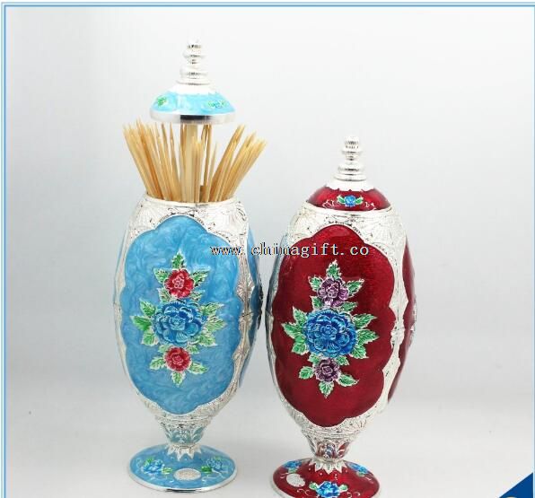 Wedding Favor Rose Design Enamel Handmade Toothpick Holders Unique