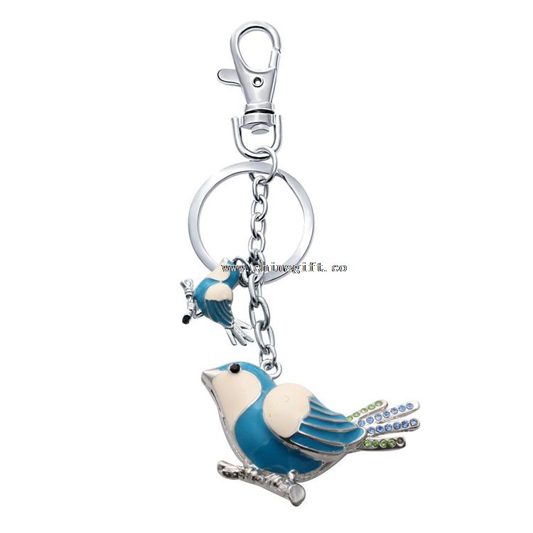 Gantungan kunci Grosir burung mewah rhinestone keychain indah gantungan kunci produsen