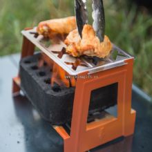 Camping mini kannettava charcoal BBQ grill images