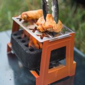 Camping mini bärbar träkol BBQ grill images