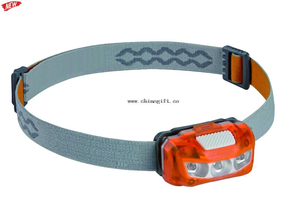 3LED 2xAAA plastic orange led headlamp