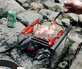 Camping fold stand mini grill