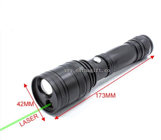 multifunction laser point zoomable heavy duty rechargeable flashlight