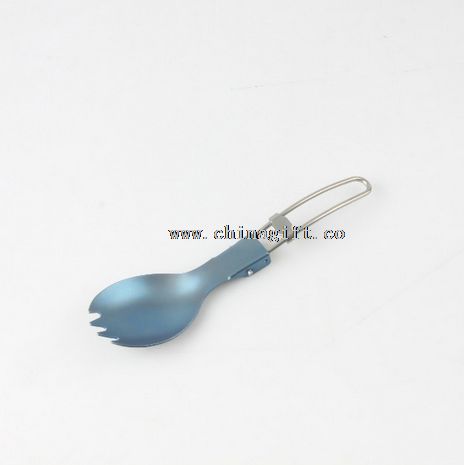 Plegable camping spork de titanio