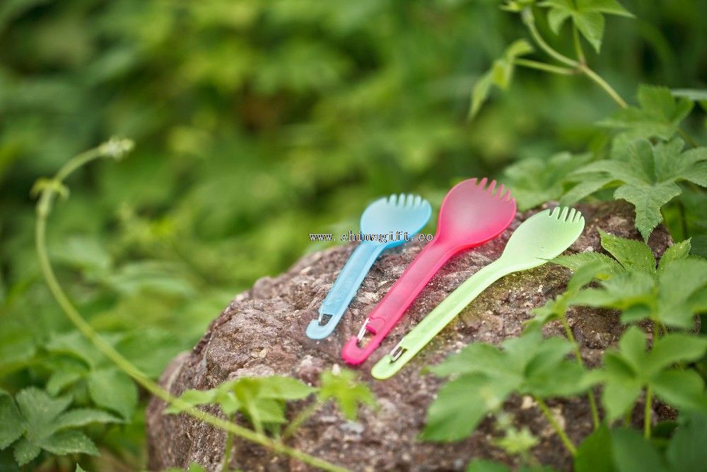 Flerfarvet banal 304 S/S mini plast spork