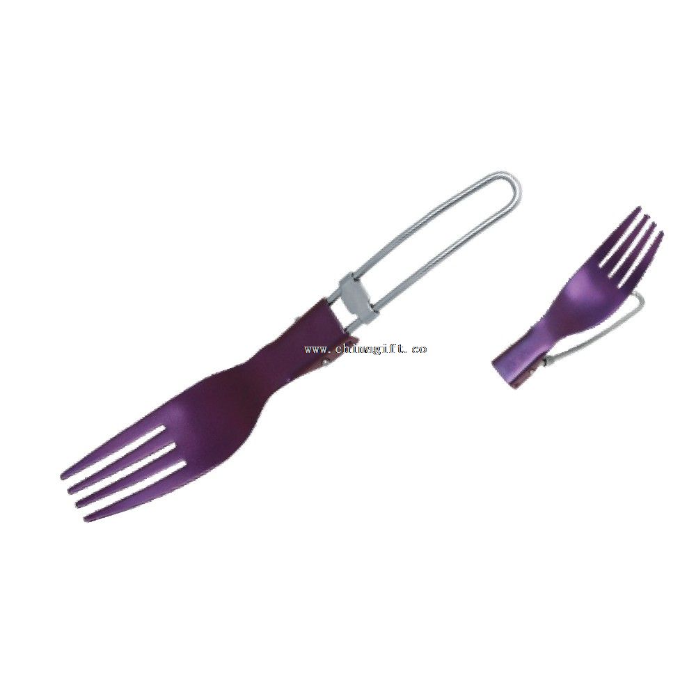 Pure titanium+304 stainless steel camping foldable titanium fork