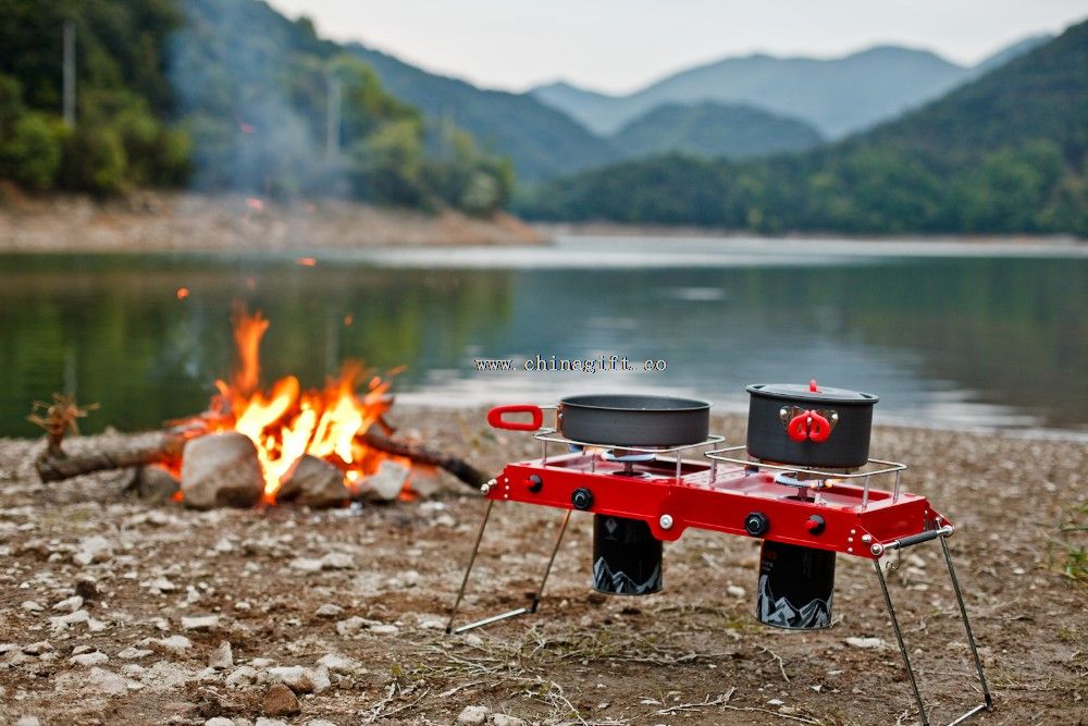 Réchaud de camping cook portable 2 brûleurs