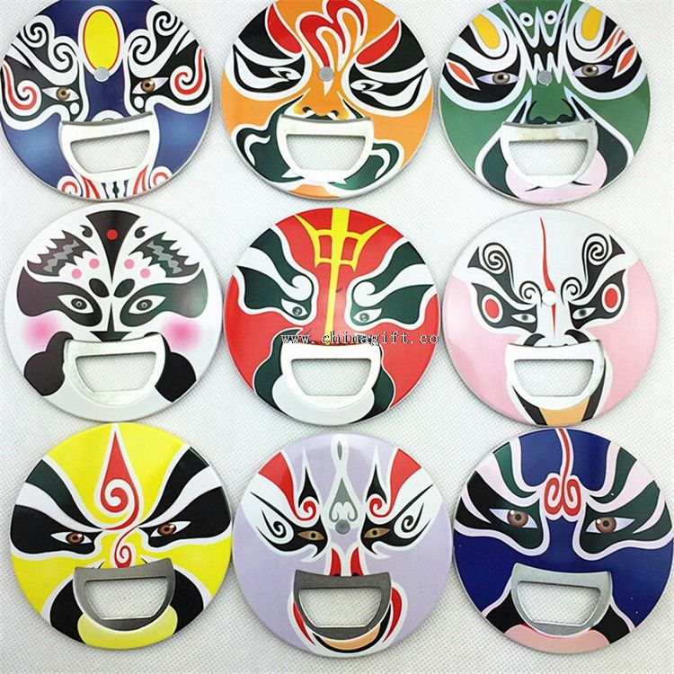 Beijing Opera Colorful Face Anime Metal Bottle Opener