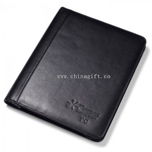 Black classical leather portfolio folder
