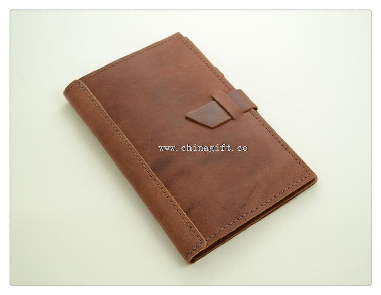 Leather Business Portfolio with Notepad and Interior Pockets