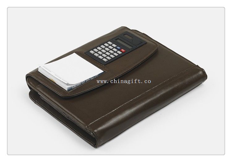 Pochette multi-fonctionnelle en cuir avec calculatrice