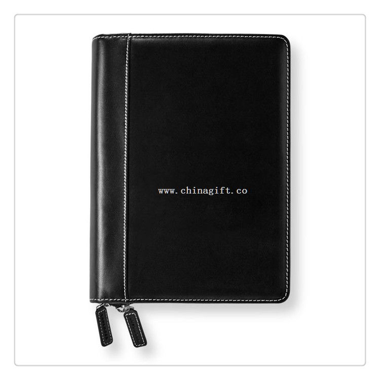 Leather Zipper Portfolio with Notepad