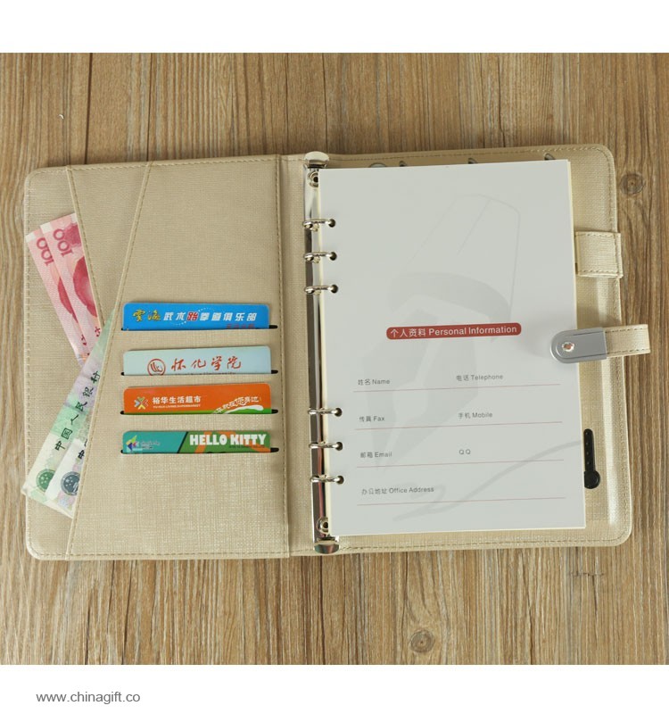 powerbank de negocios de cuero para notebook con USB flash Drive