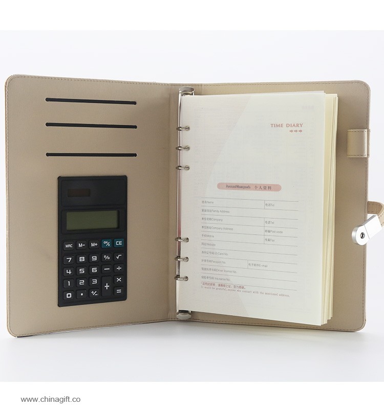 Porte-documents en cuir A5 & A6 Business avec calculatrice