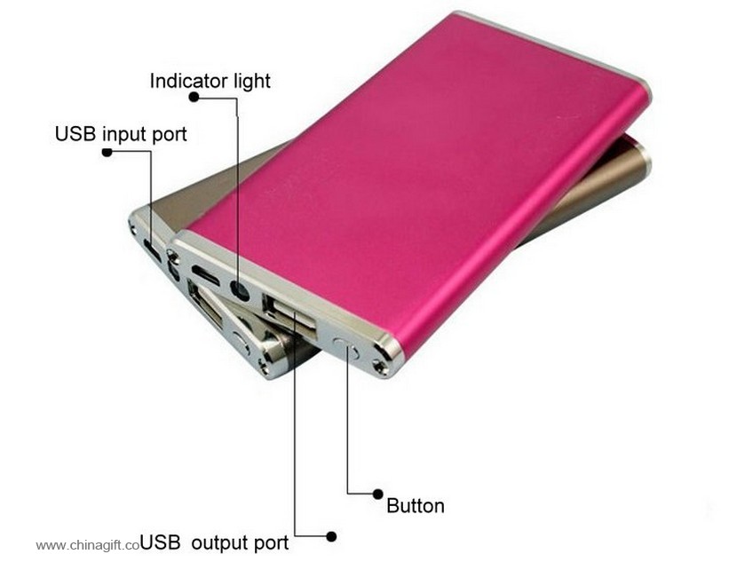 slim multi color 8000mah mobile power bank