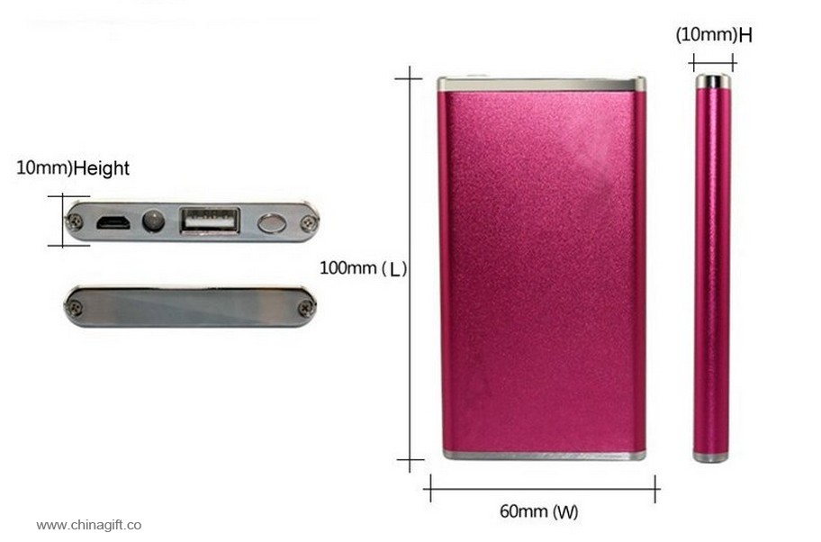 slim multi color 8000mah mobile power bank