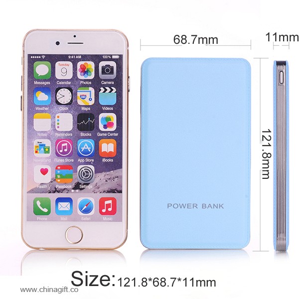 slim portable leather power bank 4000mah