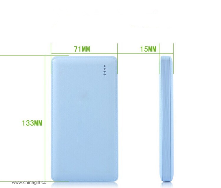 Leather material ultra thin portable power bank 8000mah