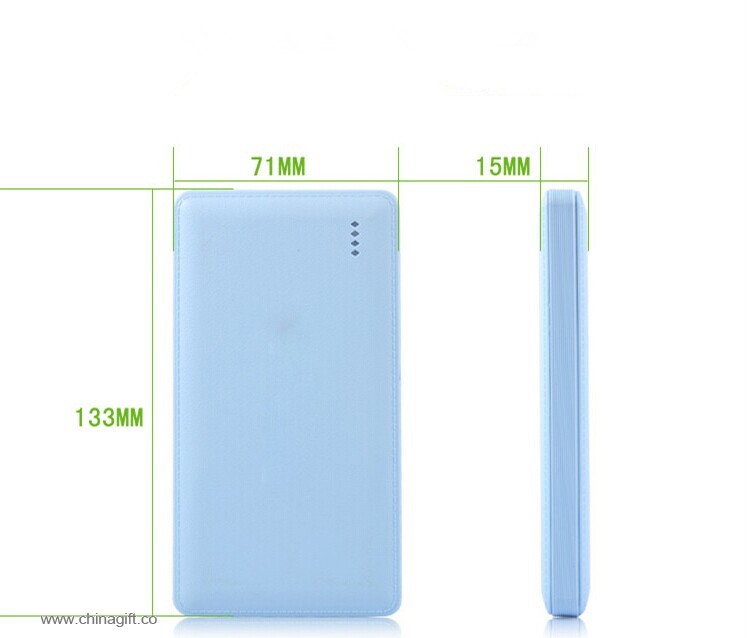 Piele materiale ultra subţire portabil power bank 8000mah