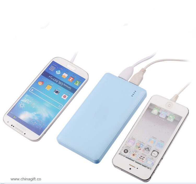 Leder Material ultra dünne portable Power Bank 8000mah