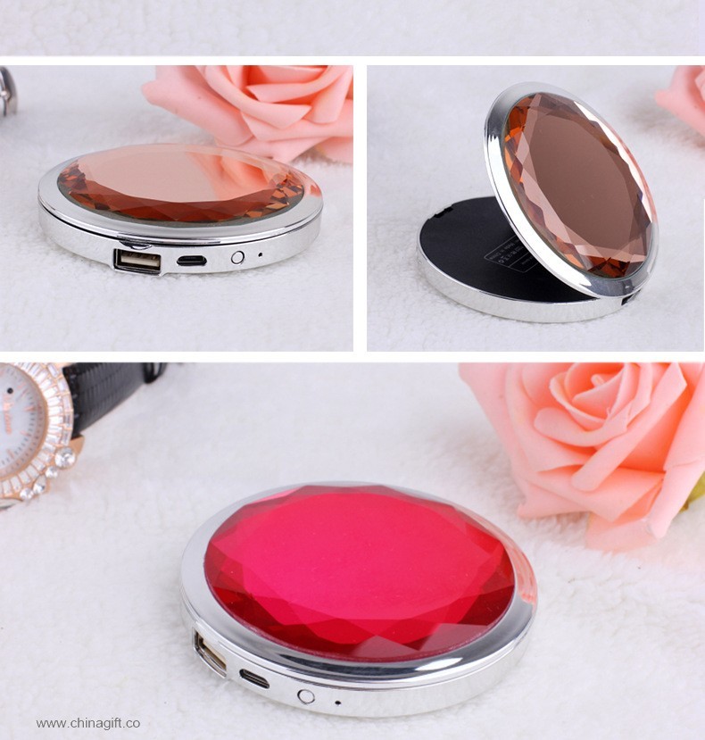 mini portable power bank with mirror