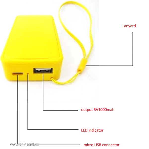 Colorful keychain gift mini mobile battery charger