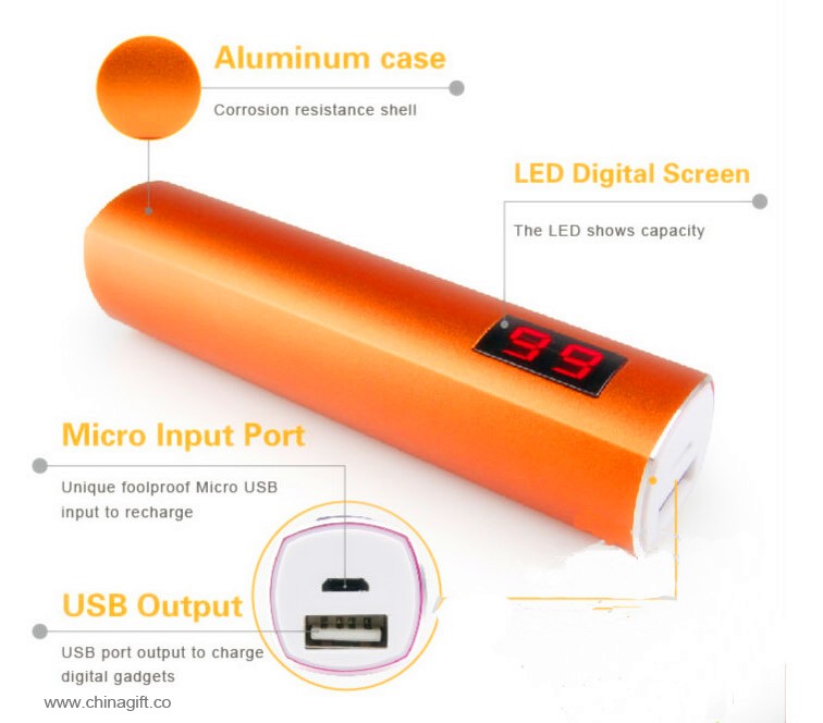 kekuatan Universal portabel bank 2600mah