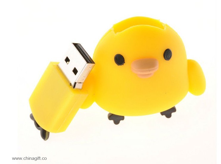lovely chicken shaped pvc usb flash drive