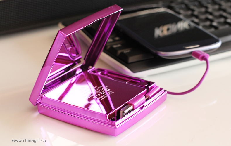 Elegant makeup mirror power bank 