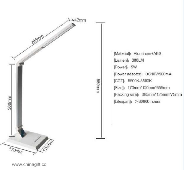 logam led lampu meja