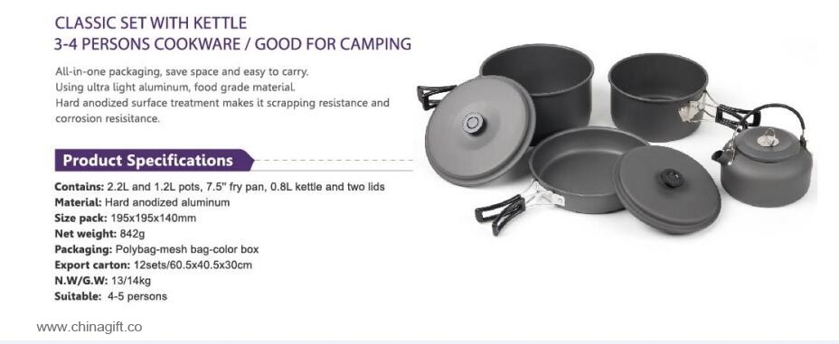 odkryty camping naczynia