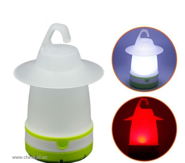 Red and White LED AA battery hanging led camp lamp