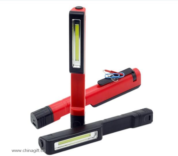 3W COB LED Pocket Pen Tvar Kontrolní Světlo s Rotující Magnetický Klip