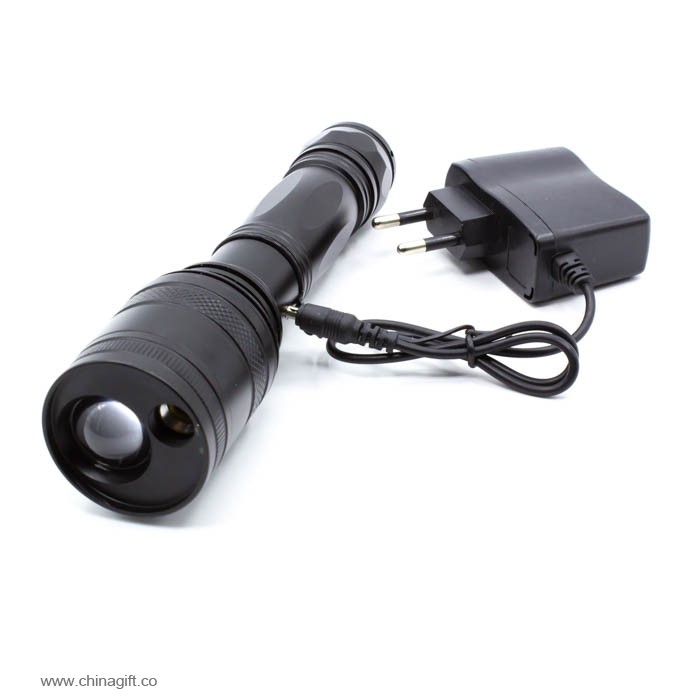 multifunction laser point zoomable heavy duty rechargeable flashlight