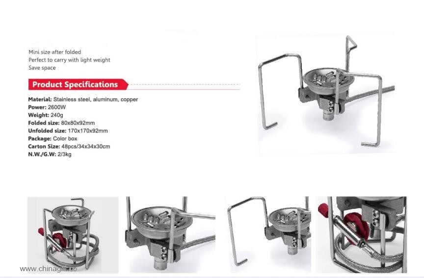 estufa de gas portable de aluminio Camping soporte