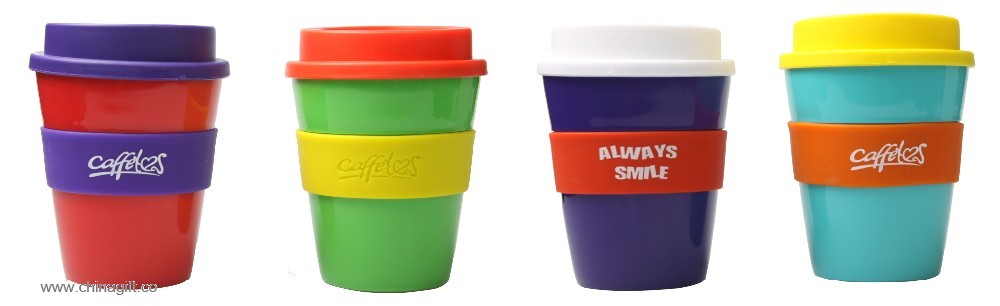 BPA free pp plastic coffee cup with lid