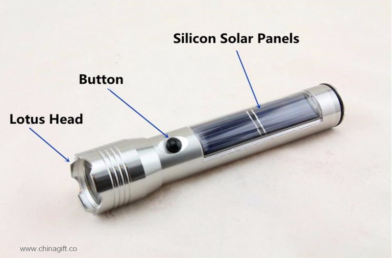  Solar Aluminium Alloy Flexiable LED Flashlight 