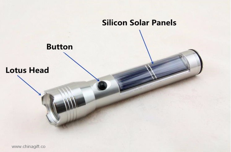  Solar Aluminiumlegering Flexiable LED Ficklampa 