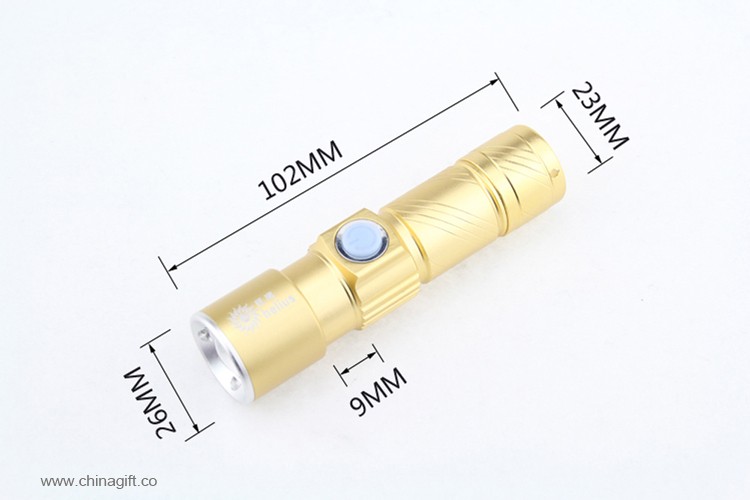 Aluminium mini Latarka Led z Ładowarką Usb