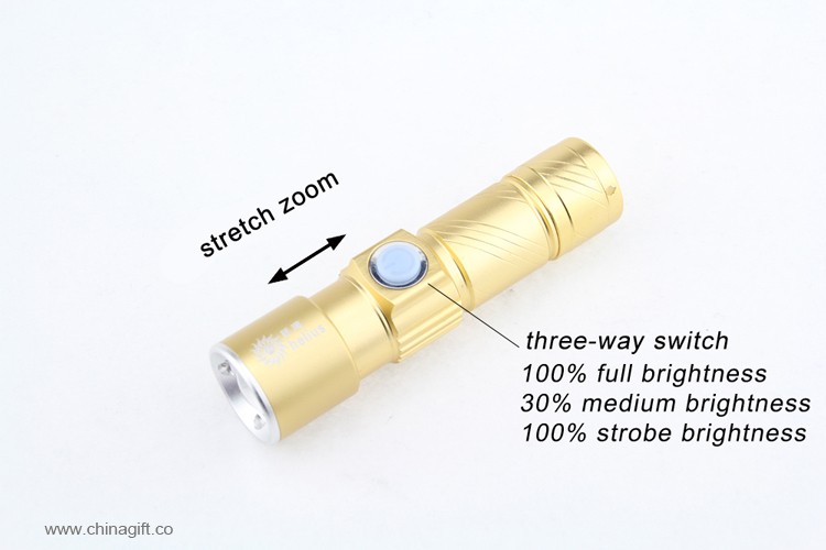 Aluminum mini Led Flashlight With Usb Charger