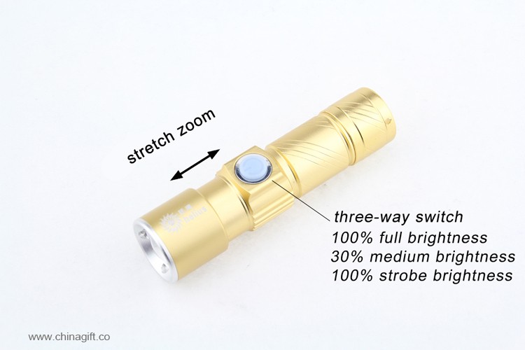 Aluminum mini Led Flashlight With Usb Charger